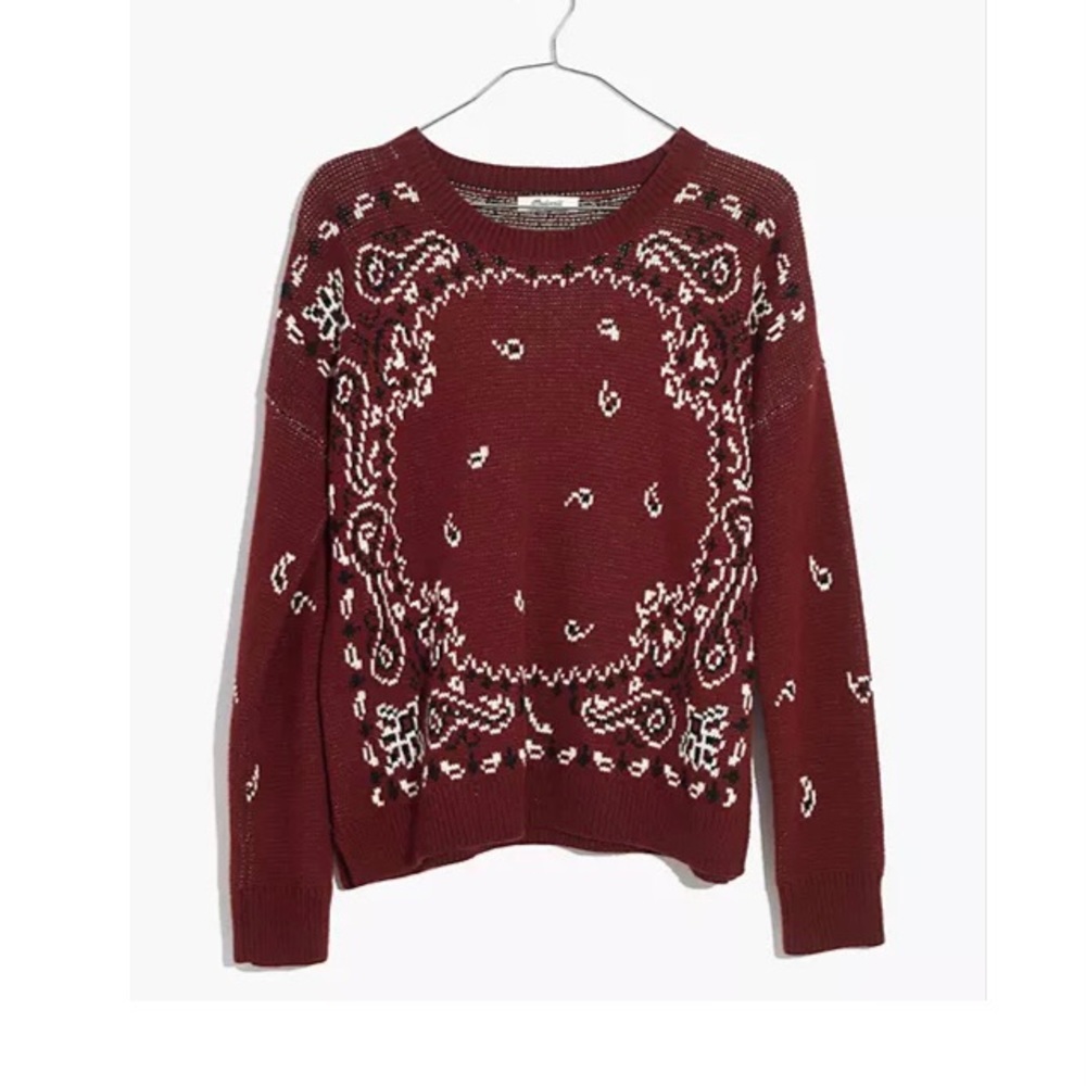 Madewell Bandana Print Paisley Sweater